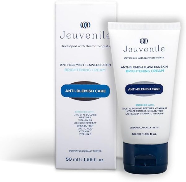 Anti-blemish cream with packaging